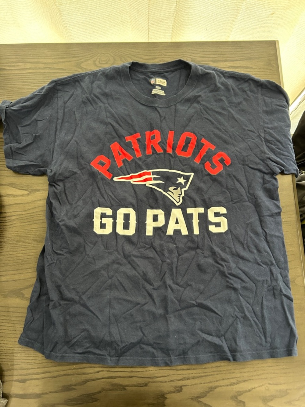 Navy Blue Patriots 'Go Pats' Short Sleeve Tee